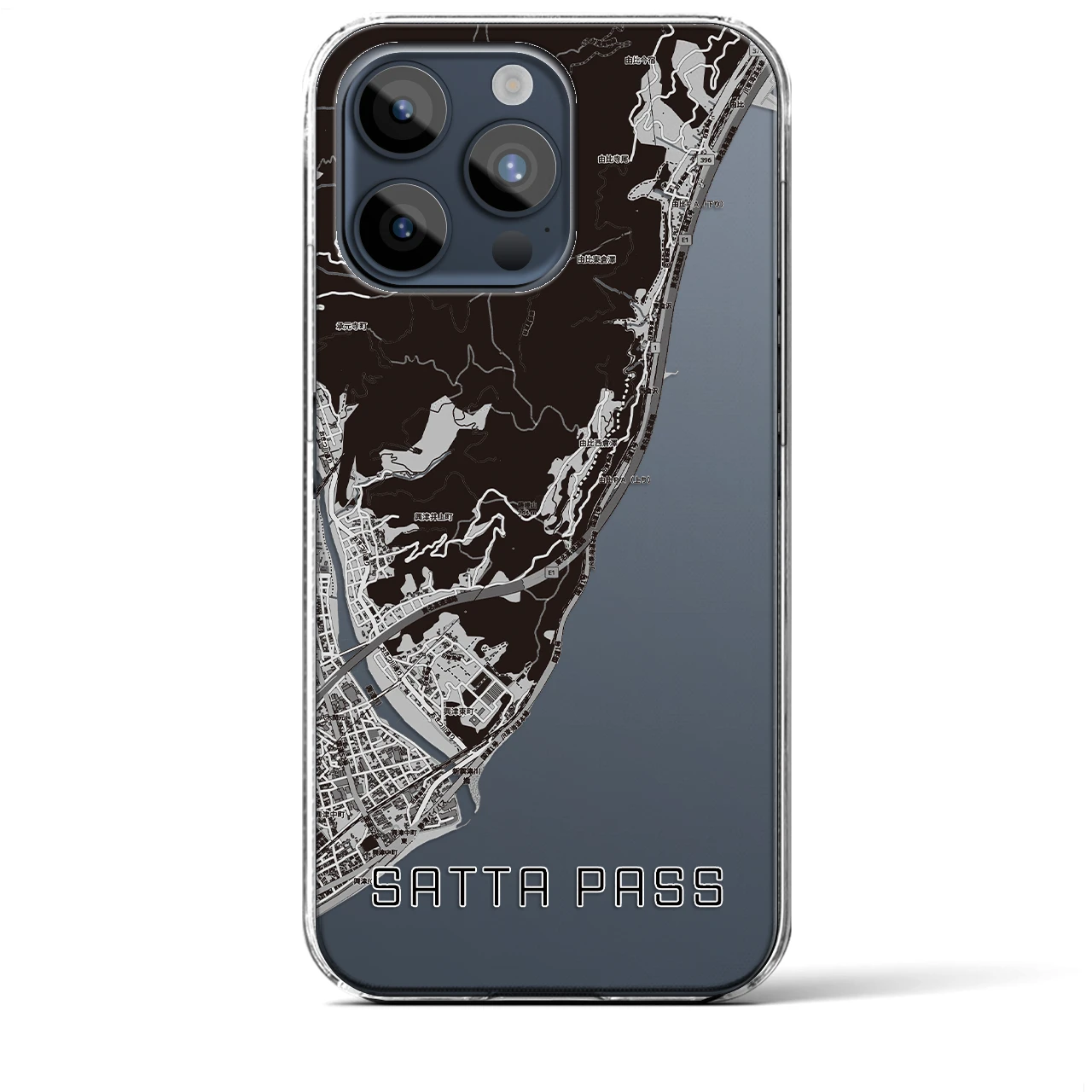 【薩埵峠(静岡県)】地図柄iPhoneケース(クリアタイプ)