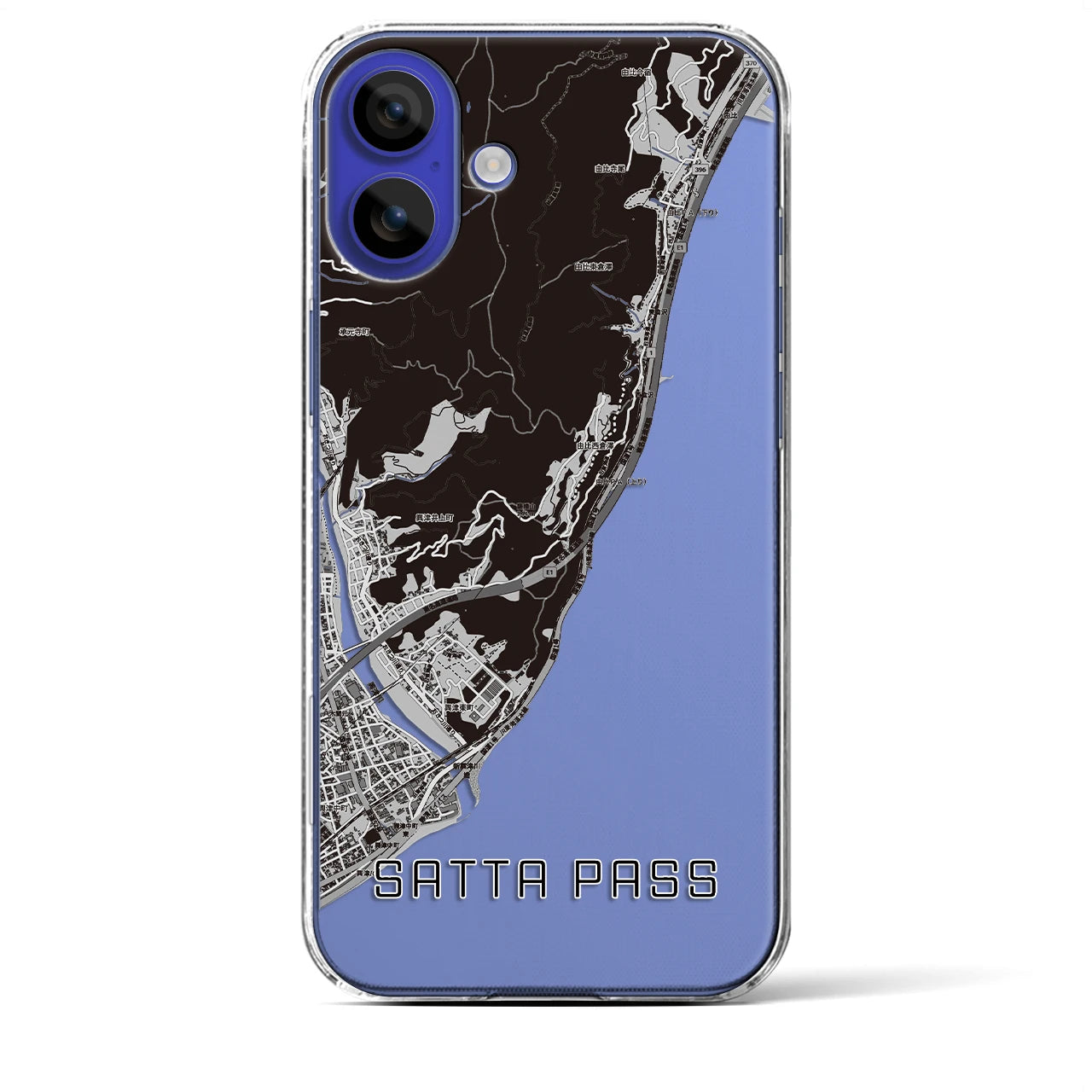 【薩埵峠(静岡県)】地図柄iPhoneケース(クリアタイプ)