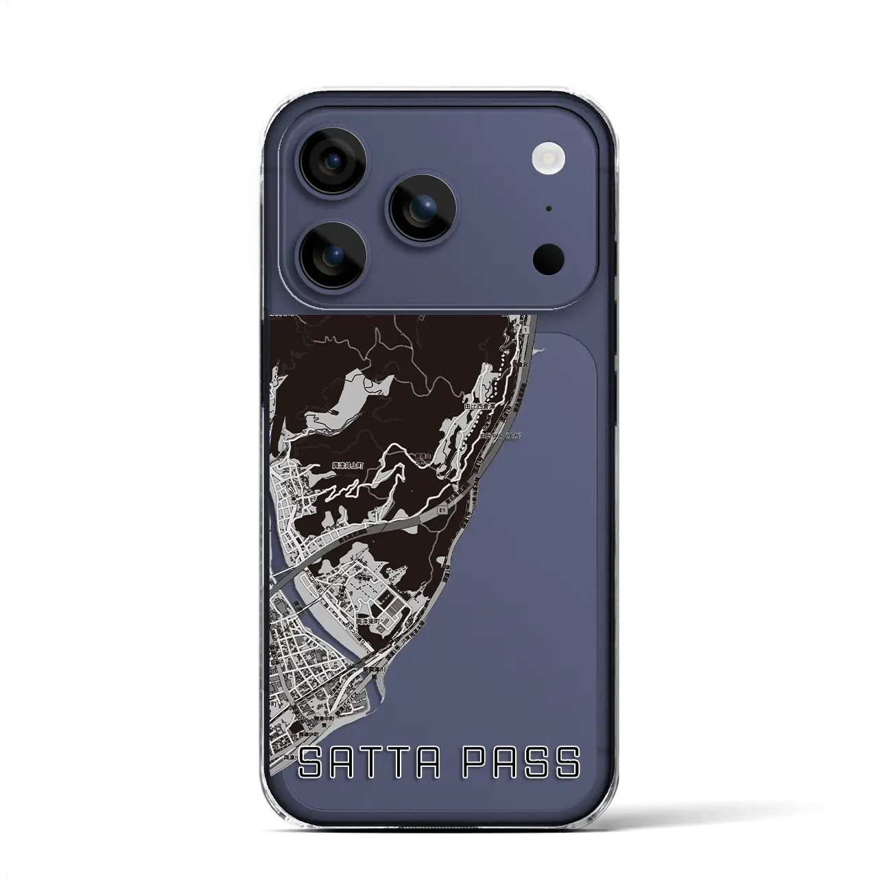 【薩埵峠(静岡県)】地図柄iPhoneケース(クリアタイプ)