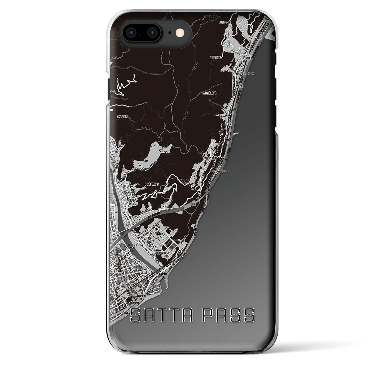 【薩埵峠(静岡県)】地図柄iPhoneケース(クリアタイプ)