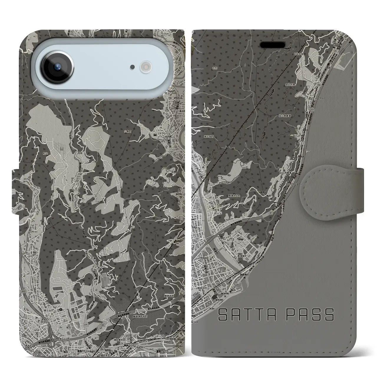 【薩埵峠(静岡県)】地図柄iPhoneケース(手帳タイプ)