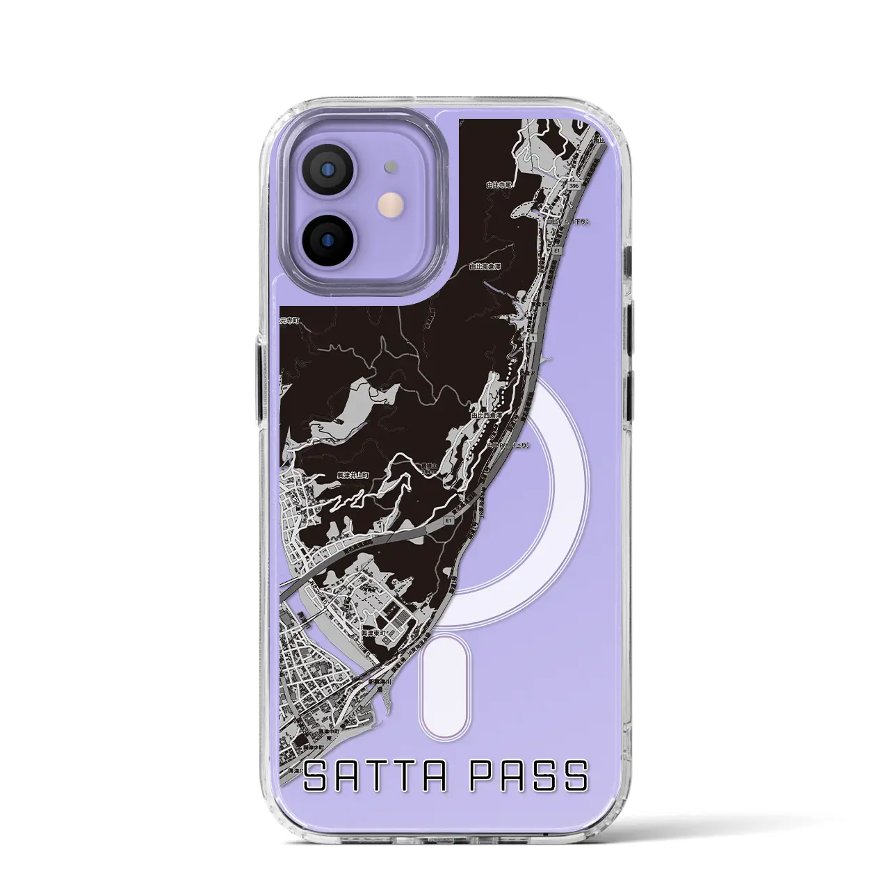 【薩埵峠(静岡県)】地図柄iPhoneケース(MagSafeタイプ)