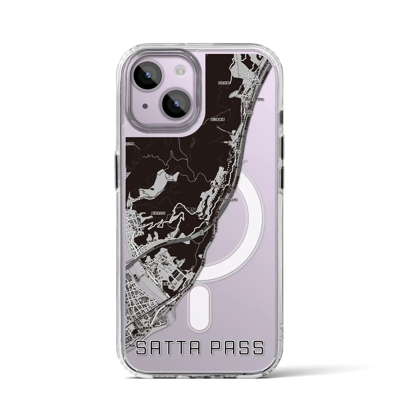 【薩埵峠(静岡県)】地図柄iPhoneケース(MagSafeタイプ)