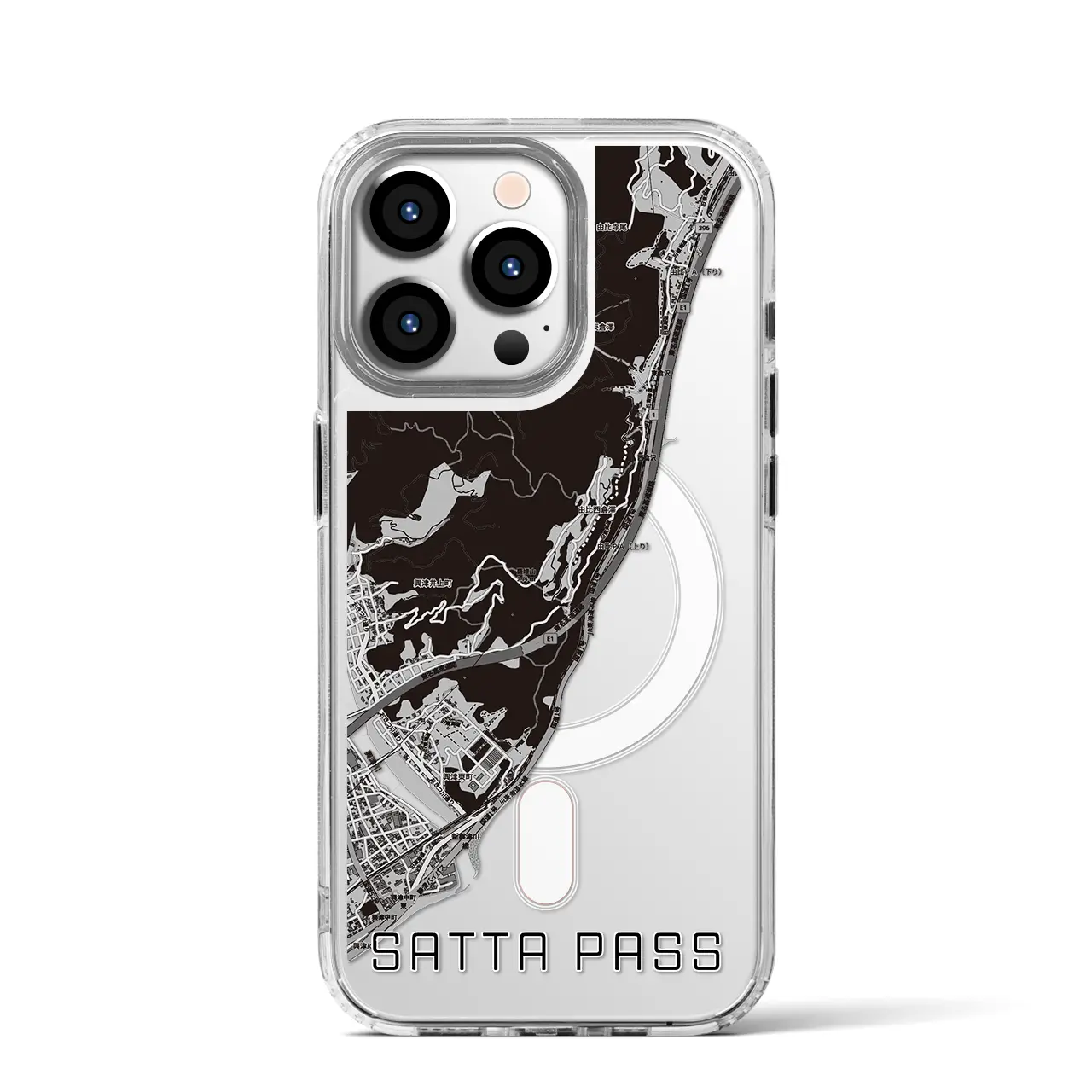 【薩埵峠(静岡県)】地図柄iPhoneケース(MagSafeタイプ)