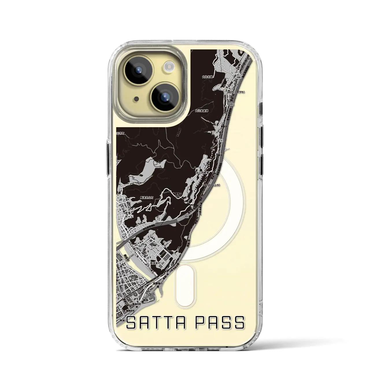 【薩埵峠(静岡県)】地図柄iPhoneケース(MagSafeタイプ)