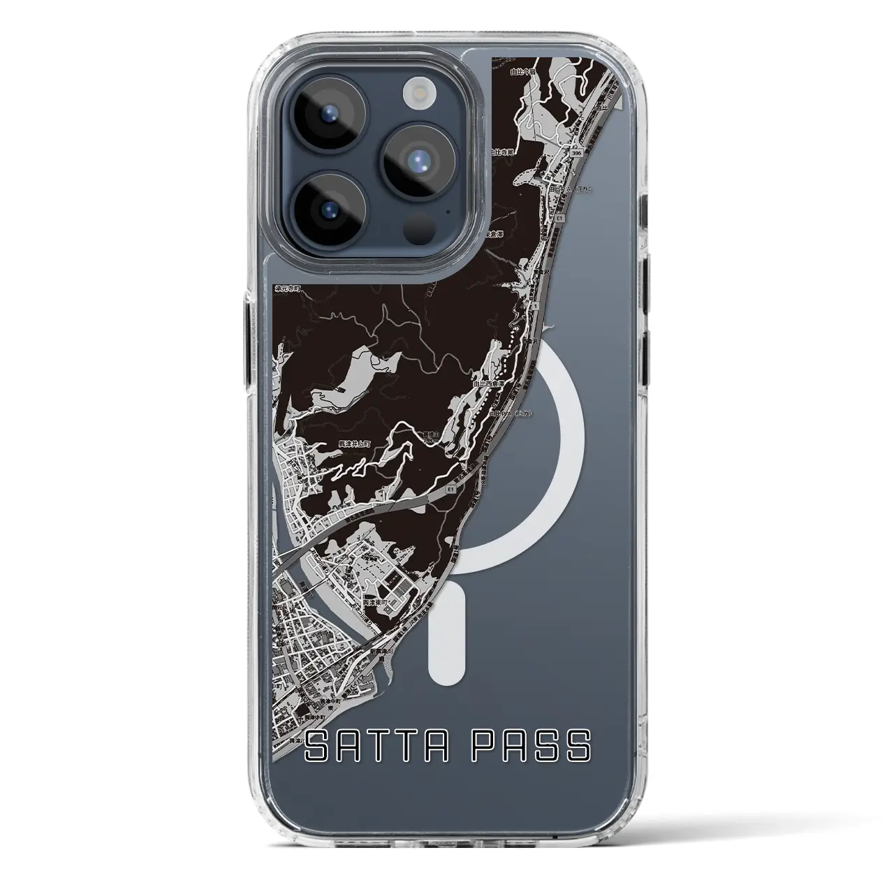 【薩埵峠(静岡県)】地図柄iPhoneケース(MagSafeタイプ)