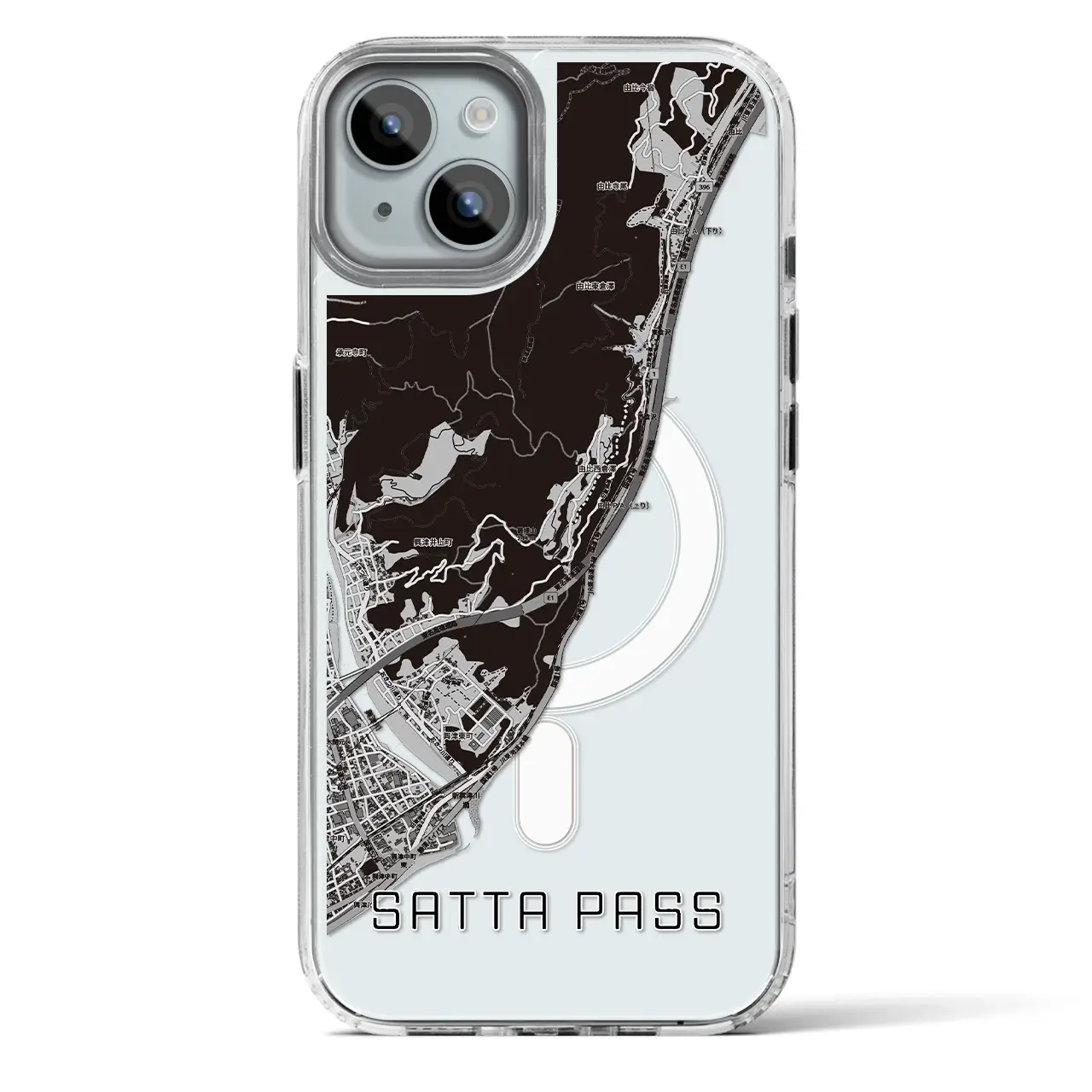 【薩埵峠(静岡県)】地図柄iPhoneケース(MagSafeタイプ)