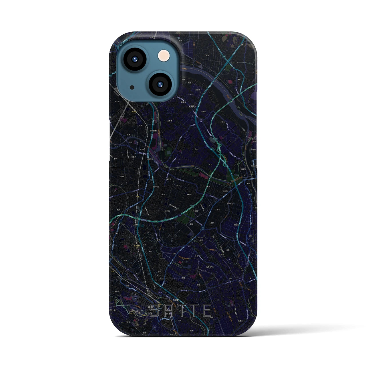 【幸手(埼玉県)】地図柄iPhoneケース(バックカバータイプ)
