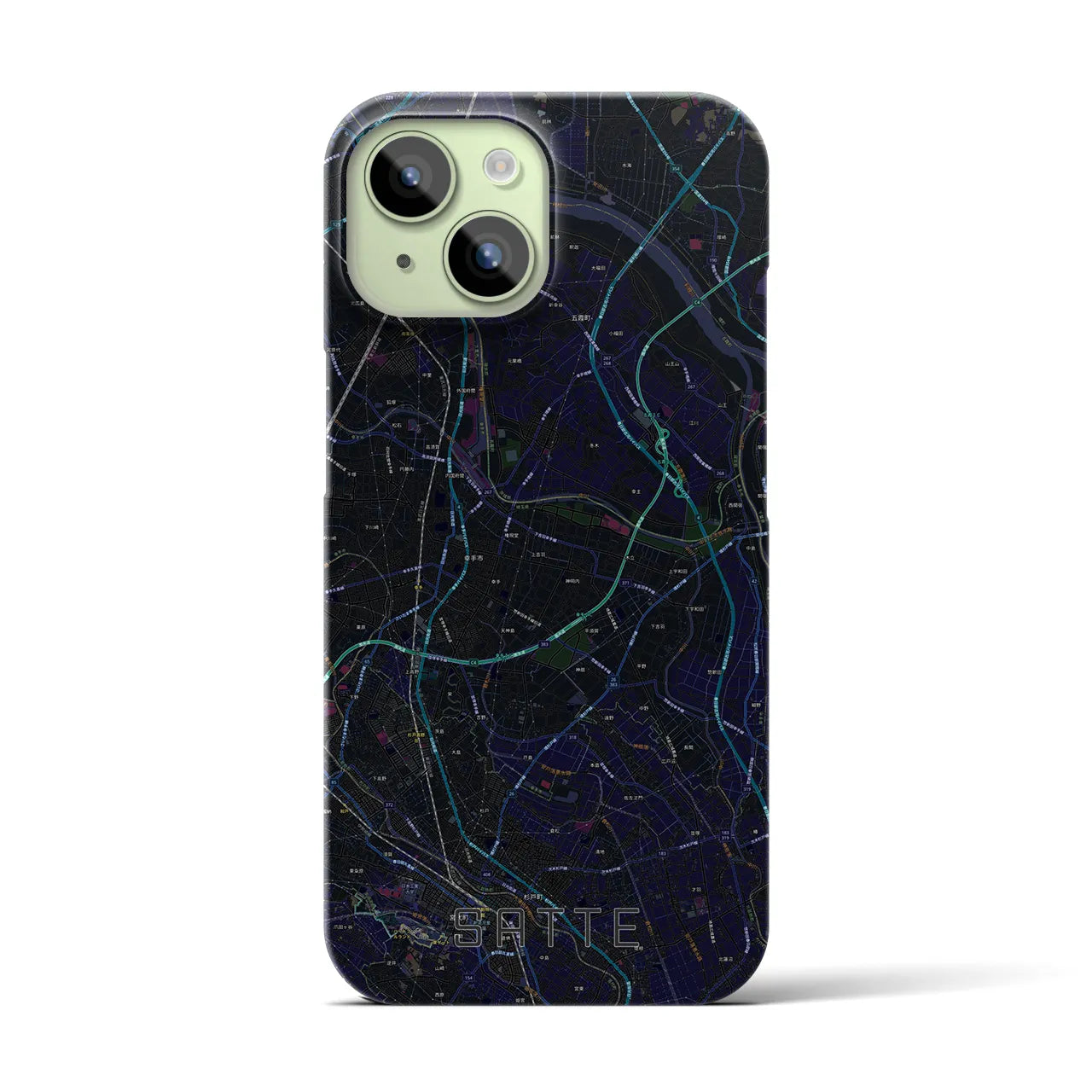 【幸手(埼玉県)】地図柄iPhoneケース(バックカバータイプ)