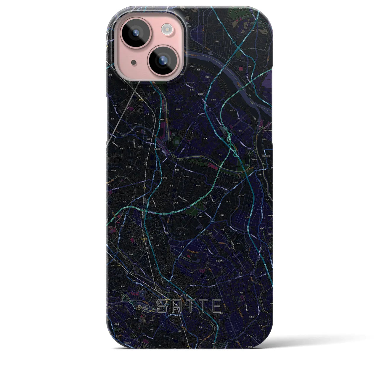 【幸手(埼玉県)】地図柄iPhoneケース(バックカバータイプ)