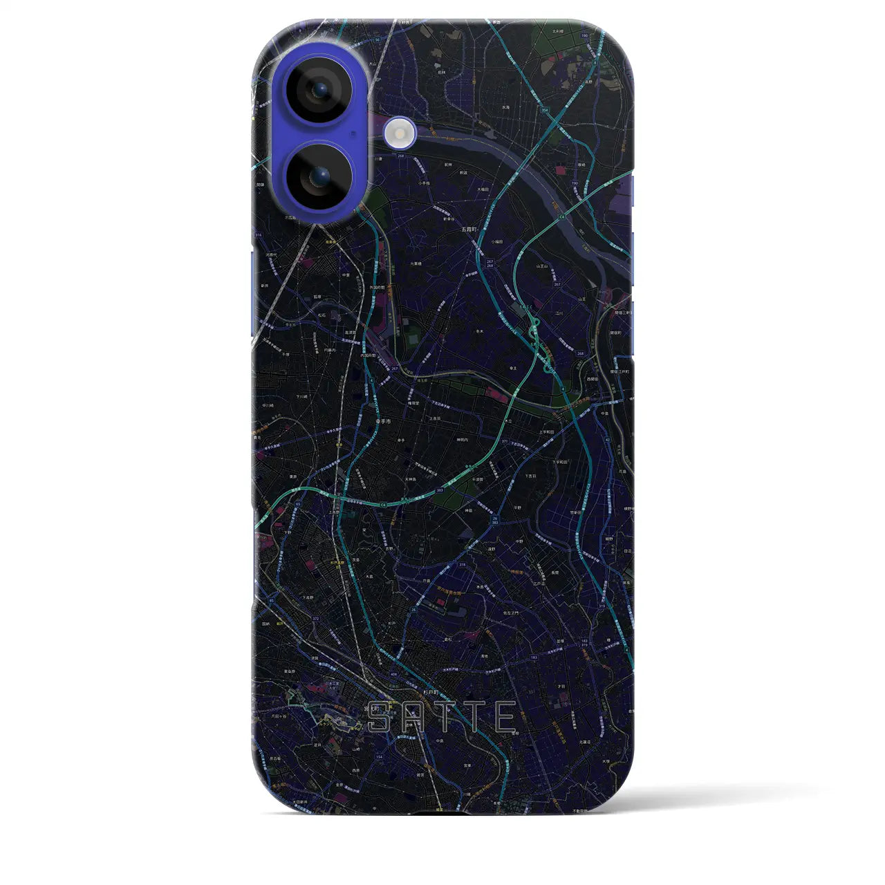 【幸手(埼玉県)】地図柄iPhoneケース(バックカバータイプ)