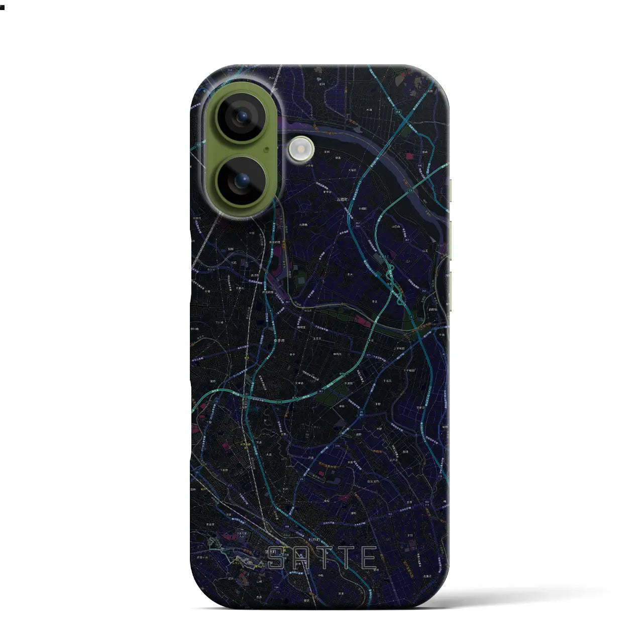 【幸手(埼玉県)】地図柄iPhoneケース(バックカバータイプ)