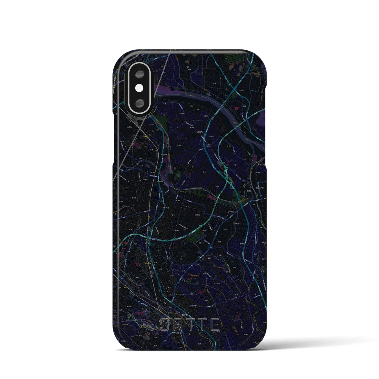 【幸手(埼玉県)】地図柄iPhoneケース(バックカバータイプ)