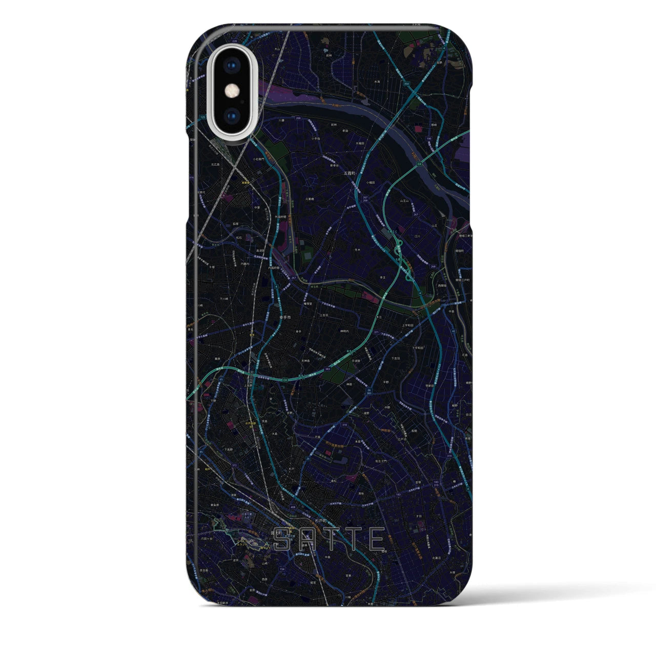 【幸手(埼玉県)】地図柄iPhoneケース(バックカバータイプ)
