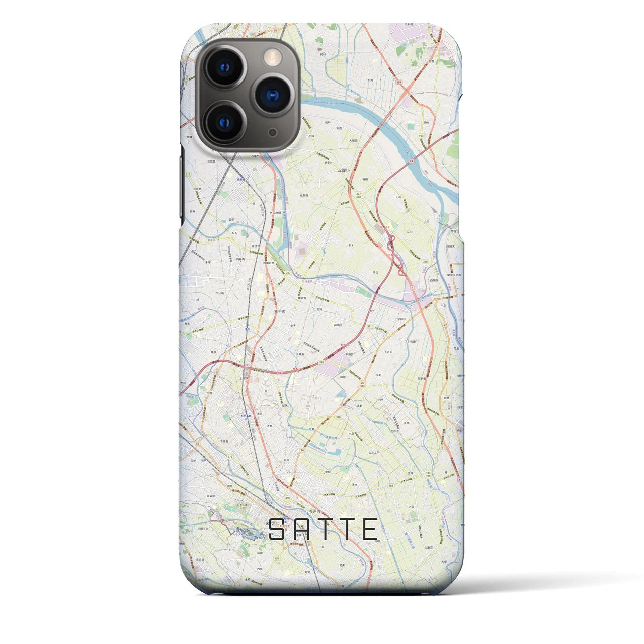 【幸手(埼玉県)】地図柄iPhoneケース(バックカバータイプ)