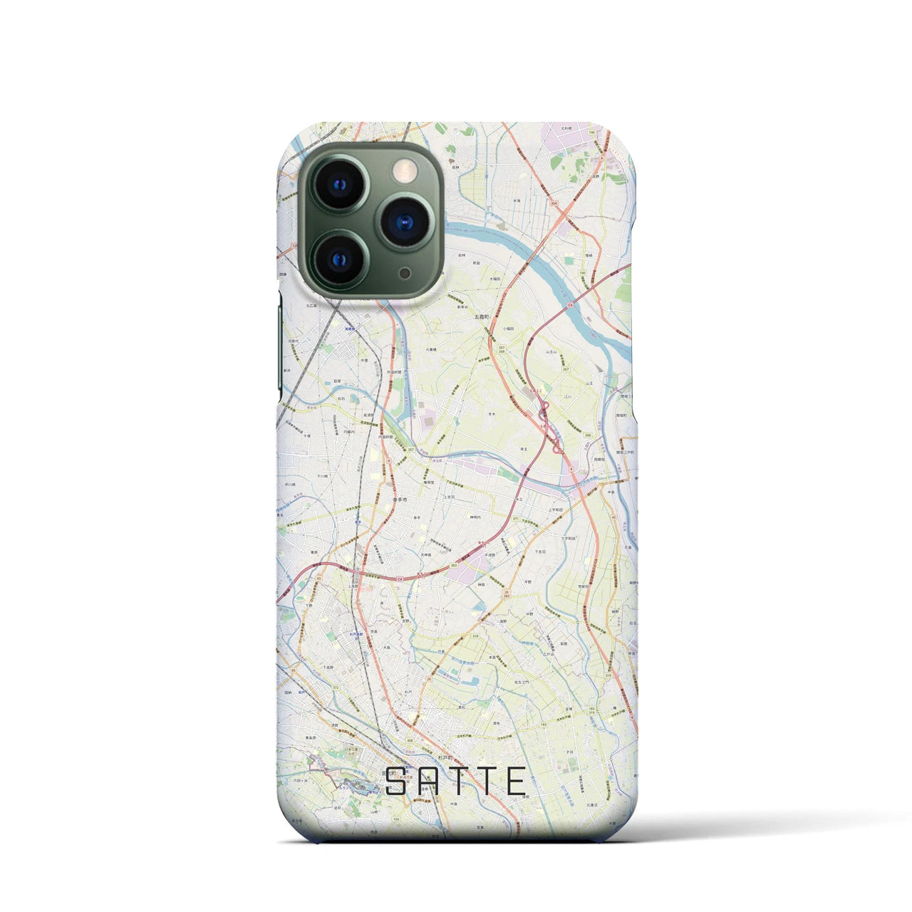 【幸手(埼玉県)】地図柄iPhoneケース(バックカバータイプ)