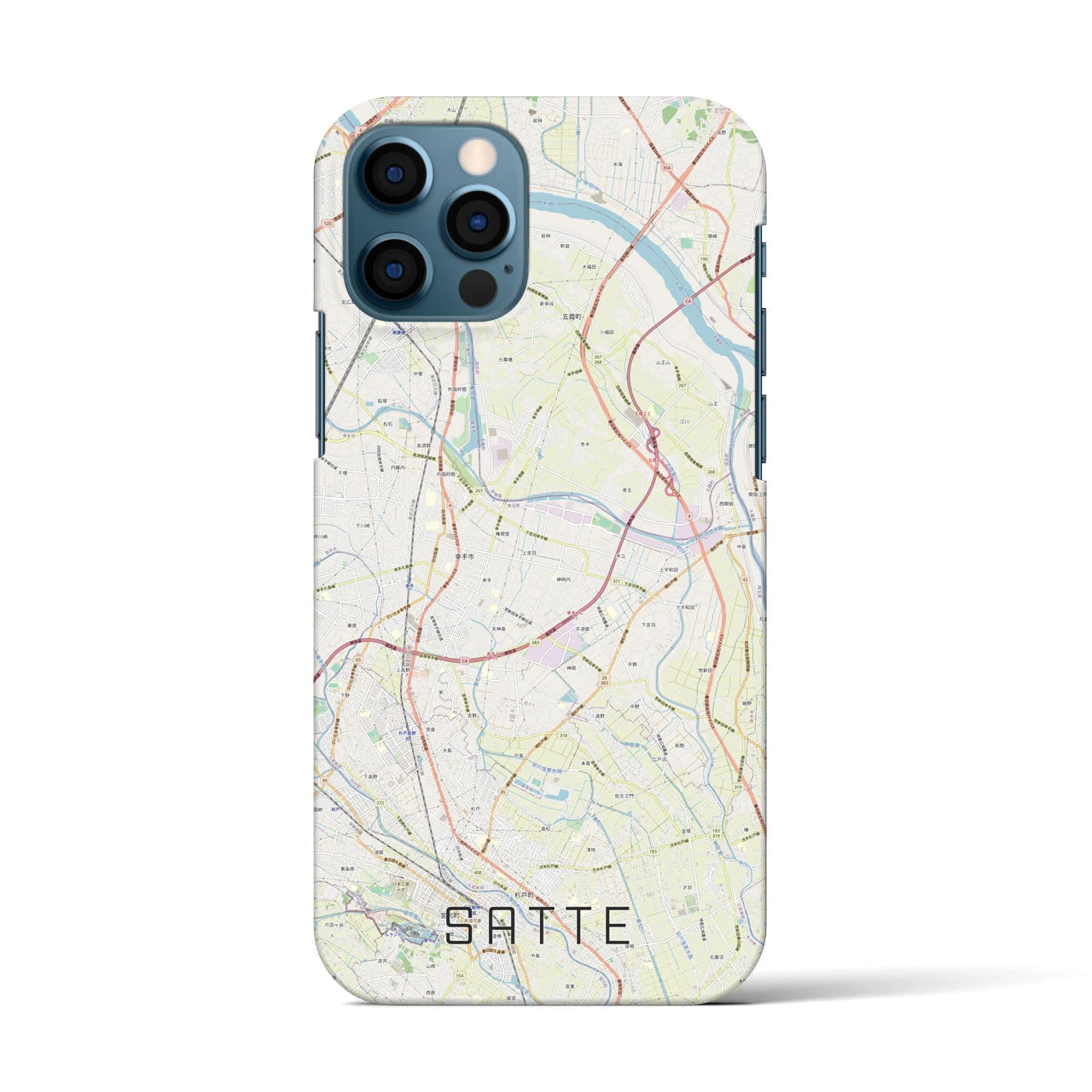 【幸手(埼玉県)】地図柄iPhoneケース(バックカバータイプ)