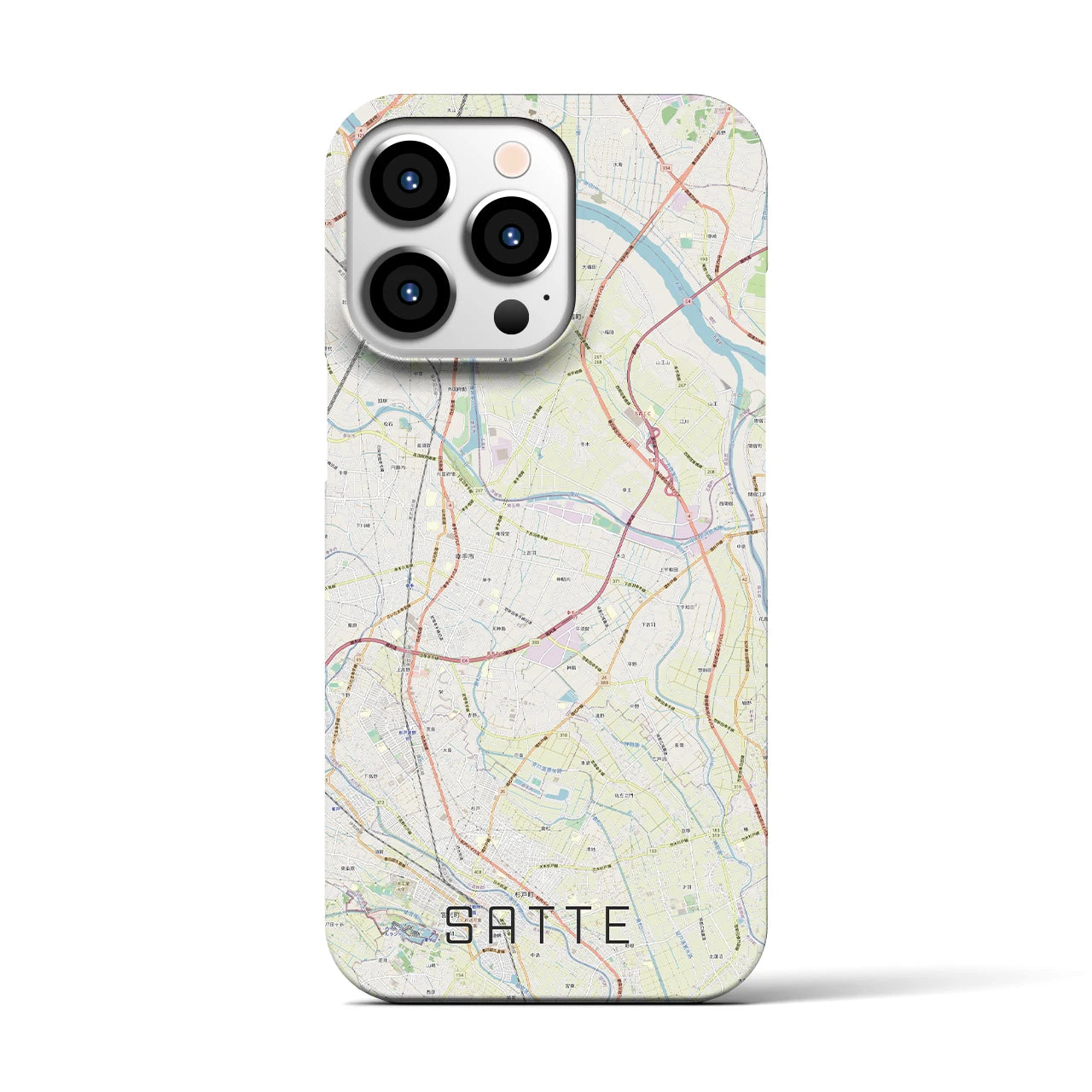 【幸手(埼玉県)】地図柄iPhoneケース(バックカバータイプ)