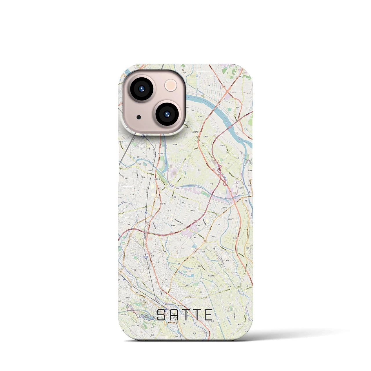 【幸手(埼玉県)】地図柄iPhoneケース(バックカバータイプ)