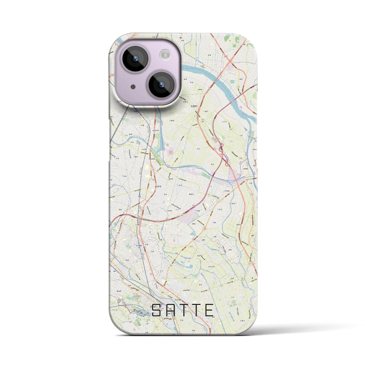 【幸手(埼玉県)】地図柄iPhoneケース(バックカバータイプ)