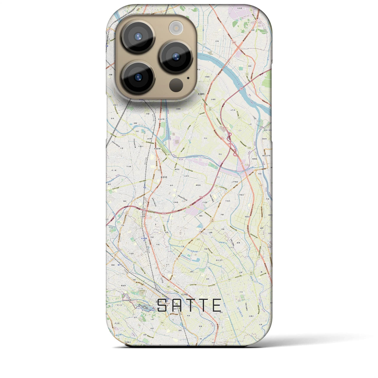 【幸手(埼玉県)】地図柄iPhoneケース(バックカバータイプ)