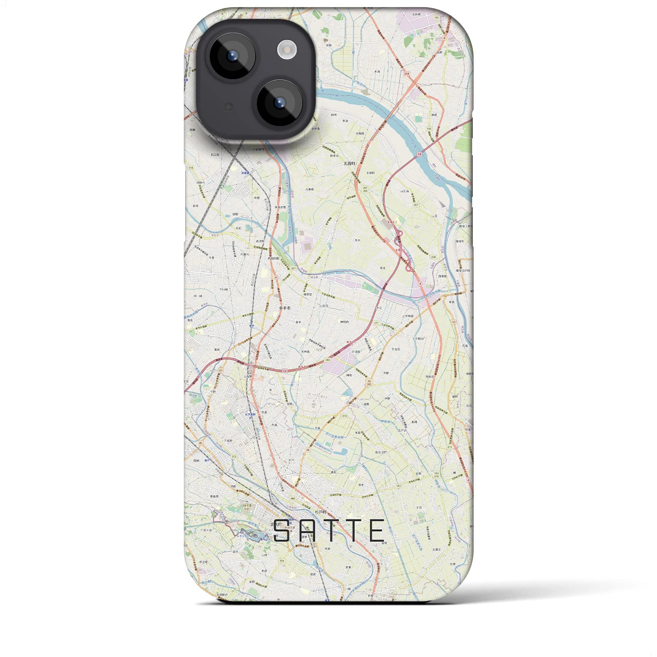 【幸手(埼玉県)】地図柄iPhoneケース(バックカバータイプ)
