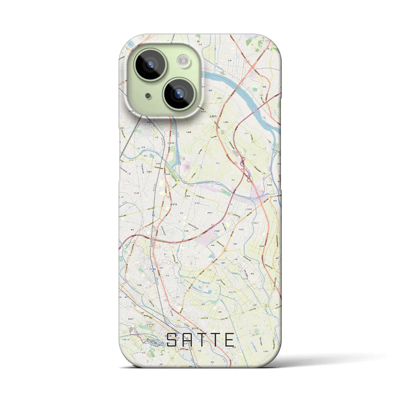 【幸手(埼玉県)】地図柄iPhoneケース(バックカバータイプ)