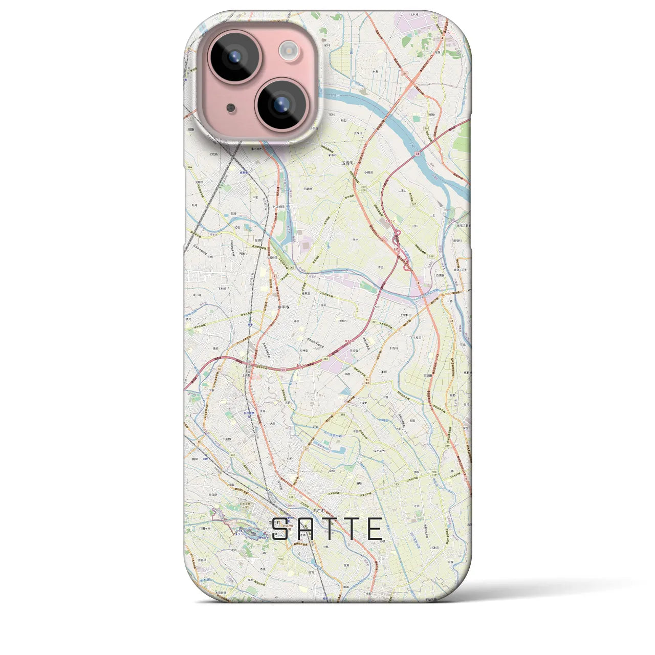 【幸手(埼玉県)】地図柄iPhoneケース(バックカバータイプ)