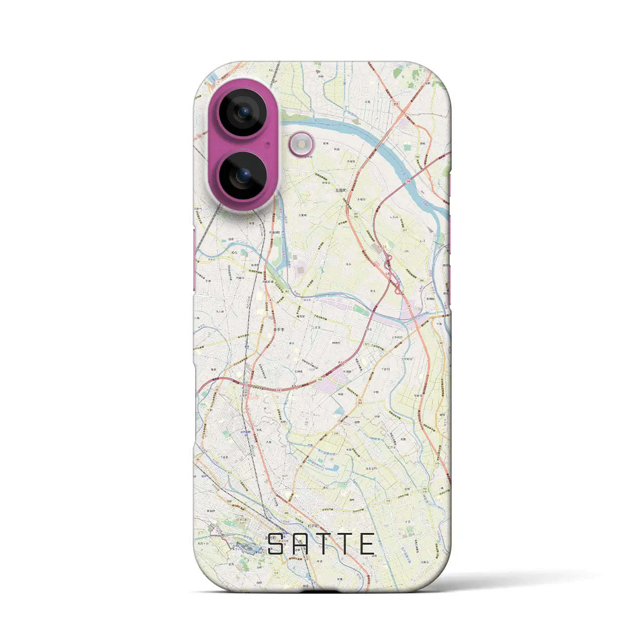 【幸手(埼玉県)】地図柄iPhoneケース(バックカバータイプ)