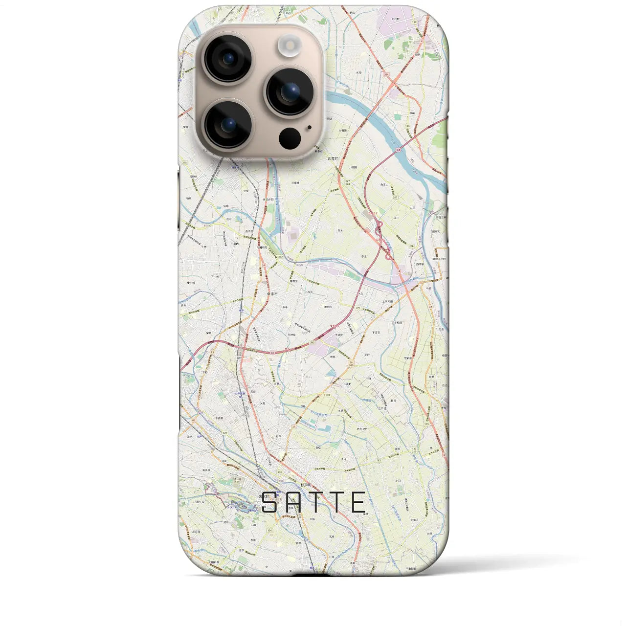 【幸手(埼玉県)】地図柄iPhoneケース(バックカバータイプ)