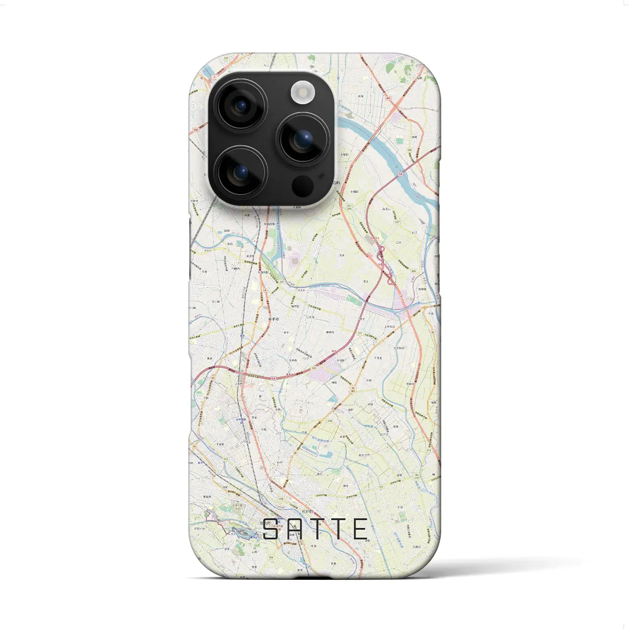 【幸手(埼玉県)】地図柄iPhoneケース(バックカバータイプ)