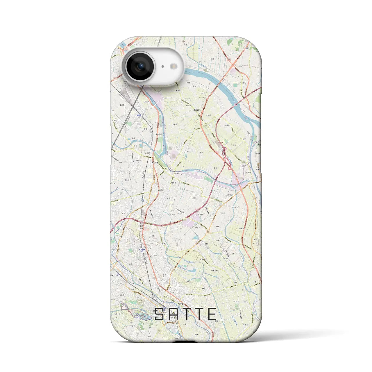 【幸手(埼玉県)】地図柄iPhoneケース(バックカバータイプ)
