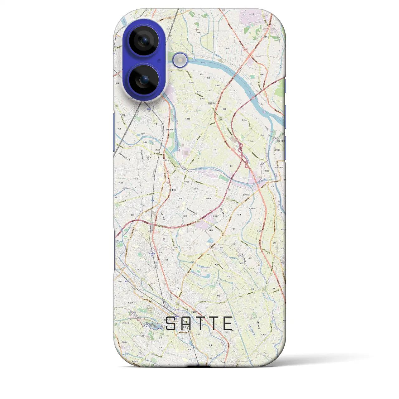 【幸手(埼玉県)】地図柄iPhoneケース(バックカバータイプ)ナチュラル・iPhone 16 Pro Max 用