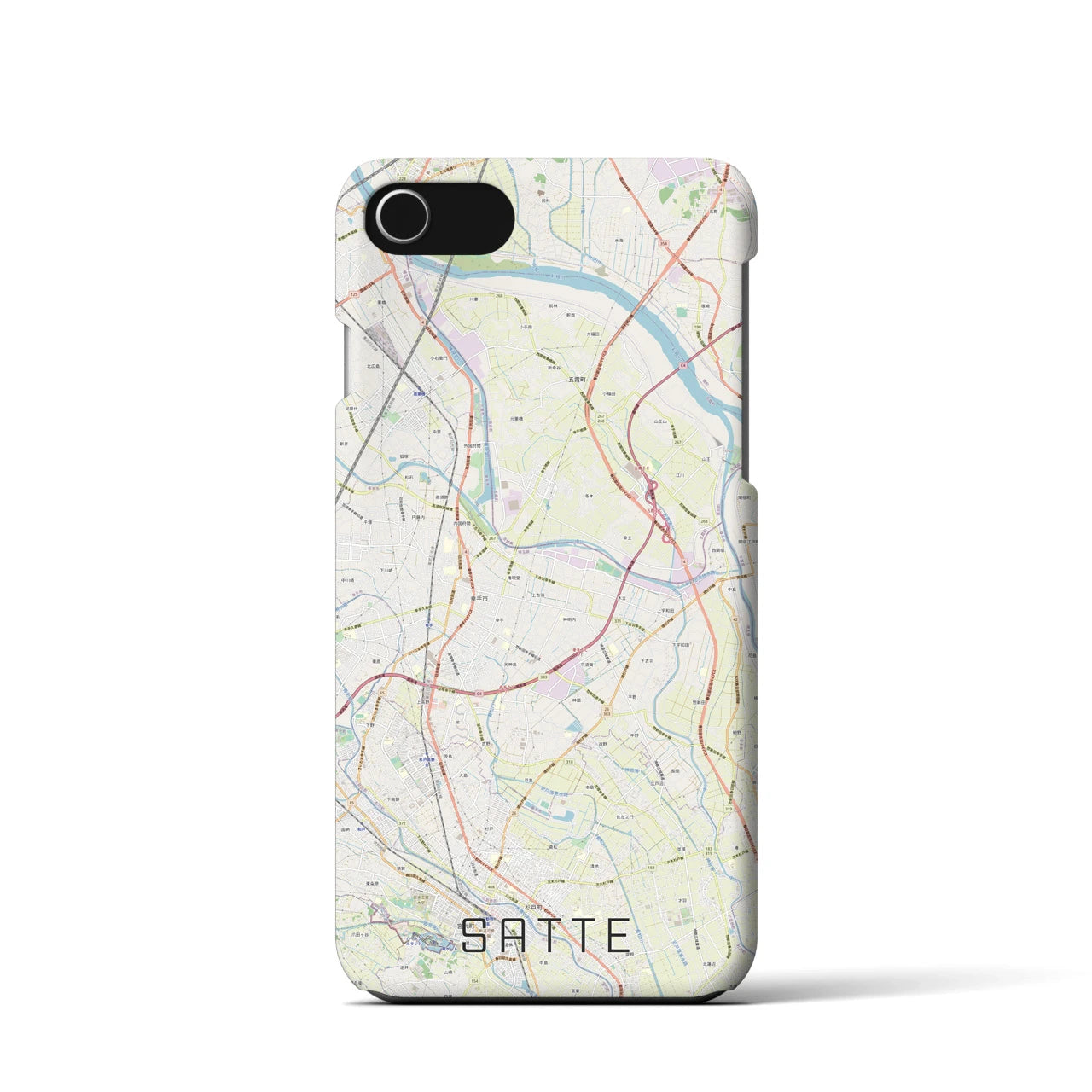 【幸手(埼玉県)】地図柄iPhoneケース(バックカバータイプ)