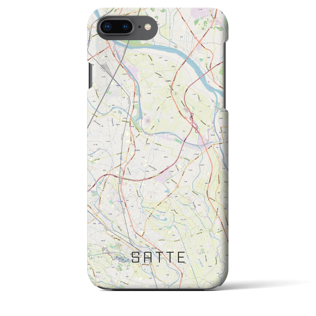【幸手(埼玉県)】地図柄iPhoneケース(バックカバータイプ)