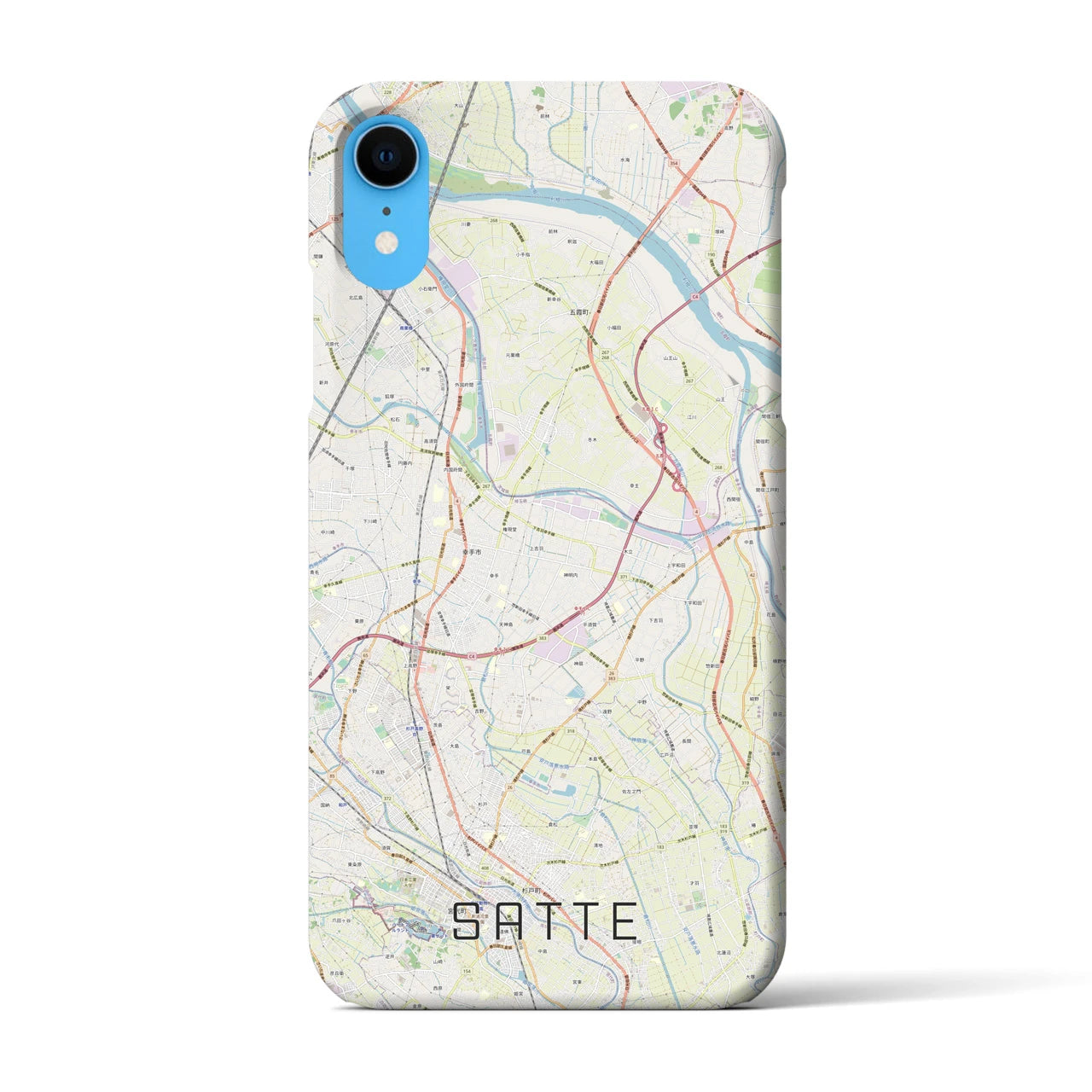 【幸手(埼玉県)】地図柄iPhoneケース(バックカバータイプ)