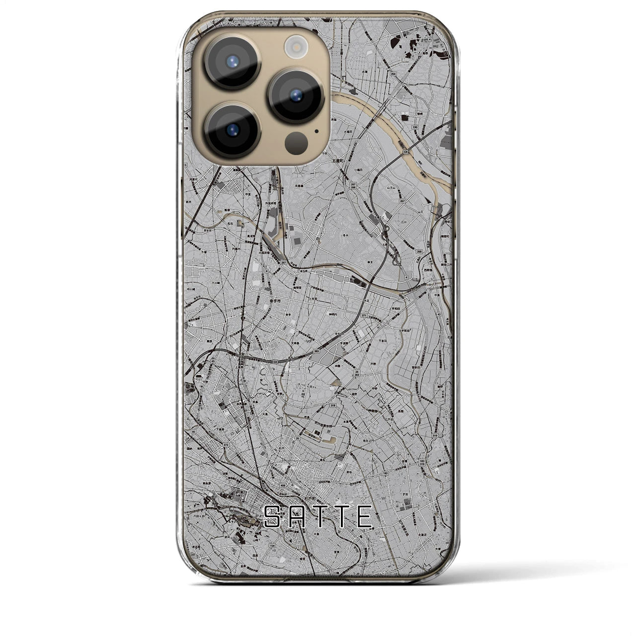 【幸手(埼玉県)】地図柄iPhoneケース(クリアタイプ)