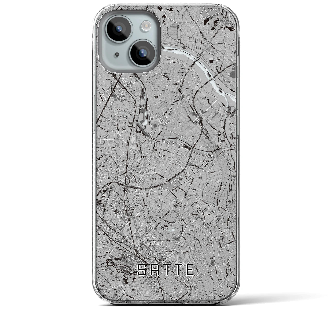 【幸手(埼玉県)】地図柄iPhoneケース(クリアタイプ)