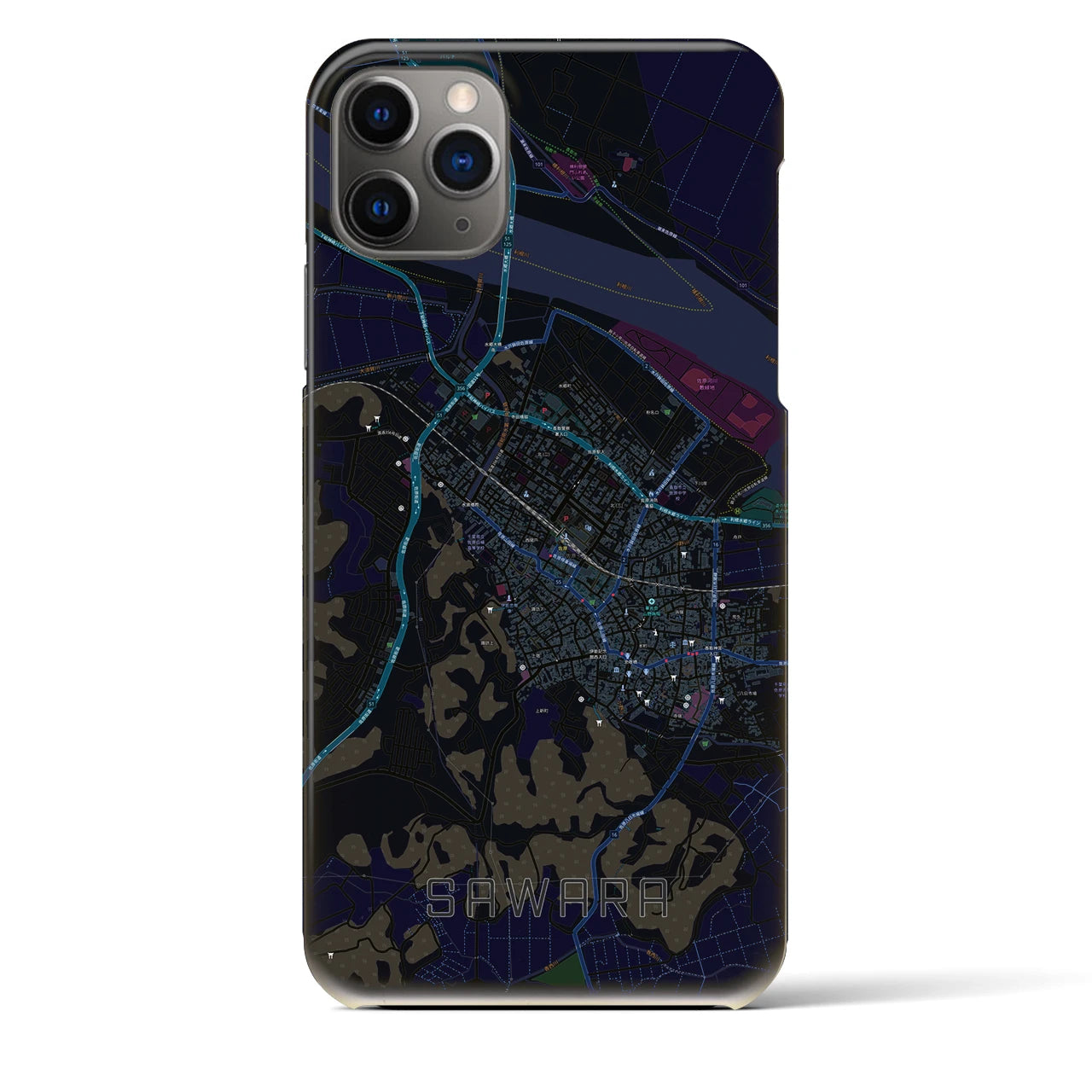 【佐原(千葉県)】地図柄iPhoneケース(バックカバータイプ)