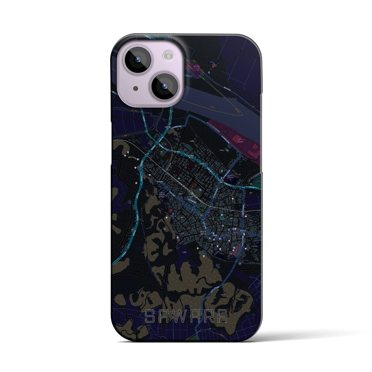 【佐原(千葉県)】地図柄iPhoneケース(バックカバータイプ)