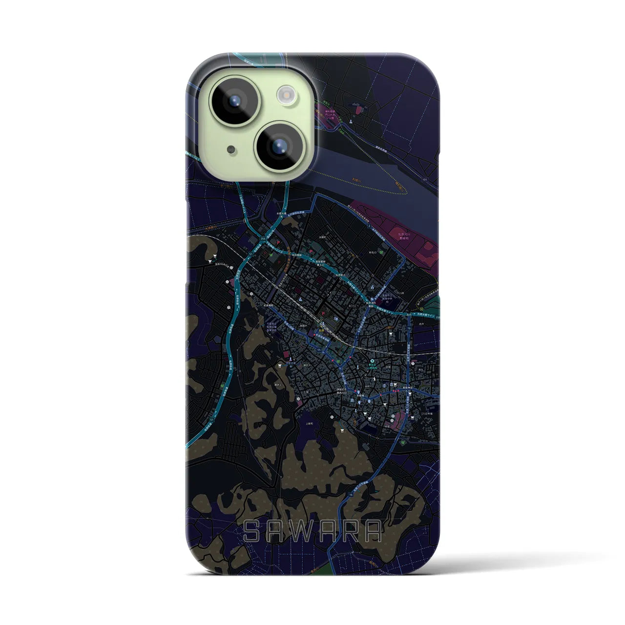 【佐原(千葉県)】地図柄iPhoneケース(バックカバータイプ)