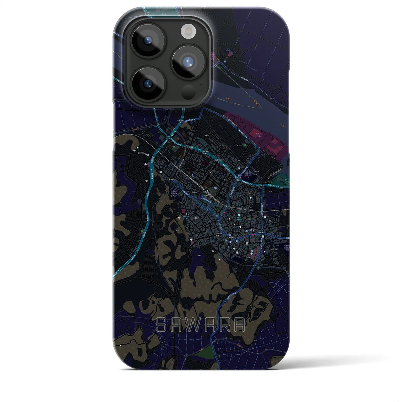 【佐原(千葉県)】地図柄iPhoneケース(バックカバータイプ)