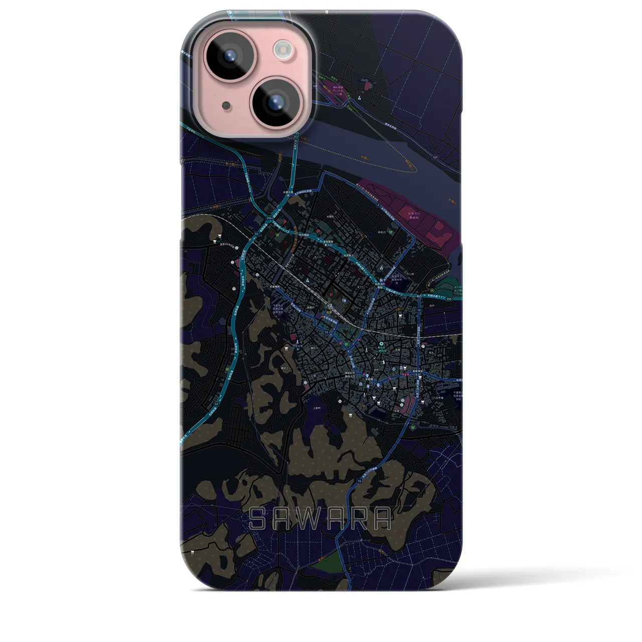 【佐原(千葉県)】地図柄iPhoneケース(バックカバータイプ)