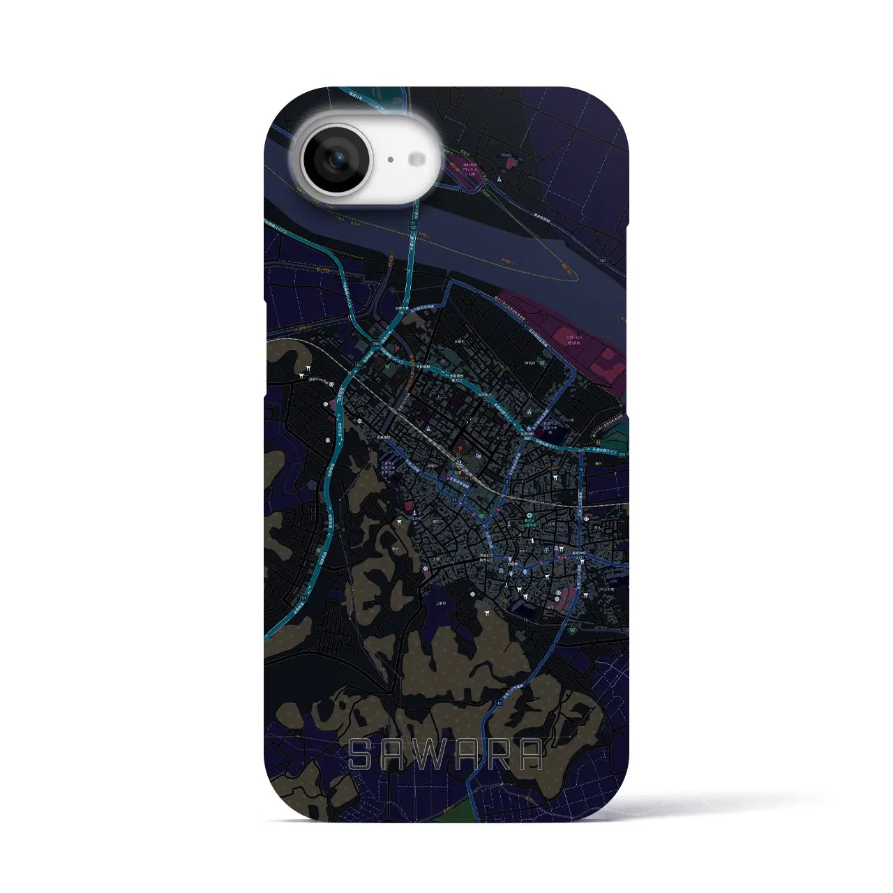 【佐原(千葉県)】地図柄iPhoneケース(バックカバータイプ)