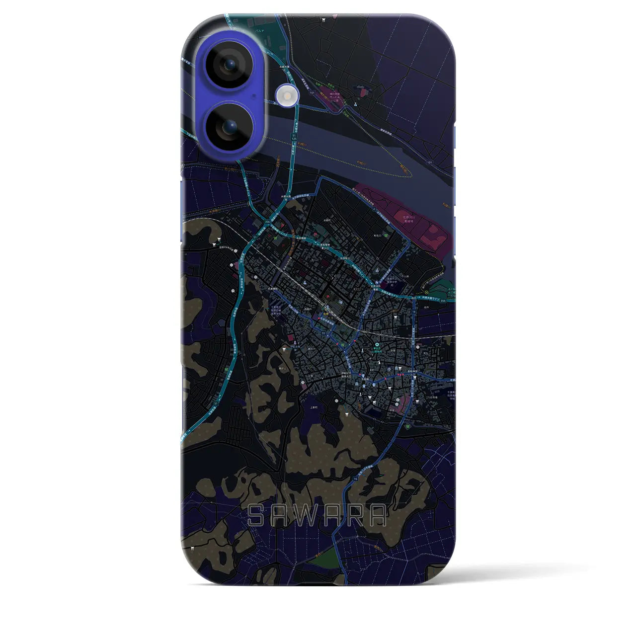 【佐原(千葉県)】地図柄iPhoneケース(バックカバータイプ)