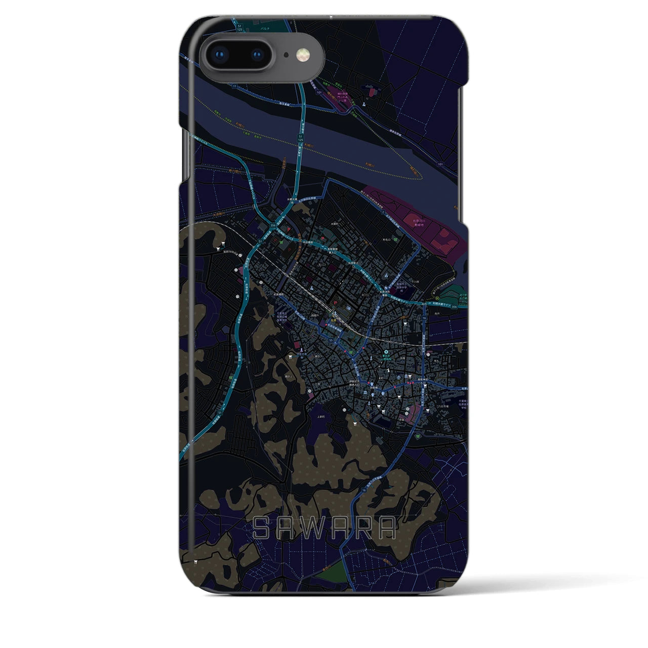 【佐原(千葉県)】地図柄iPhoneケース(バックカバータイプ)