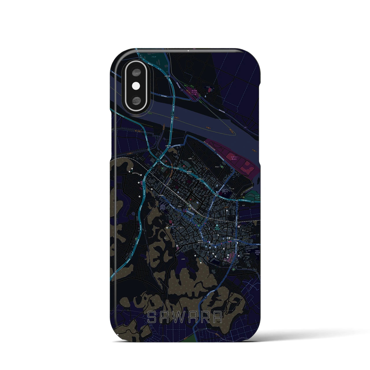 【佐原(千葉県)】地図柄iPhoneケース(バックカバータイプ)