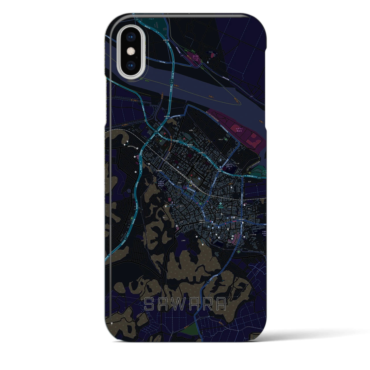 【佐原(千葉県)】地図柄iPhoneケース(バックカバータイプ)