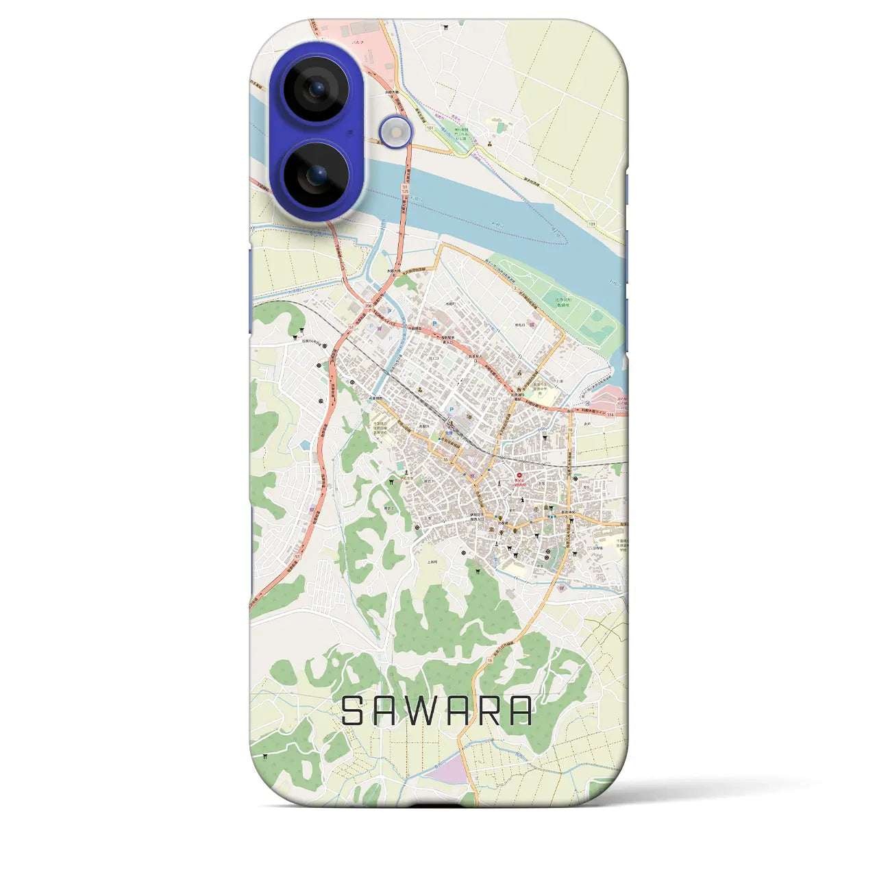 【佐原(千葉県)】地図柄iPhoneケース(バックカバータイプ)ナチュラル・iPhone 16 Pro Max 用