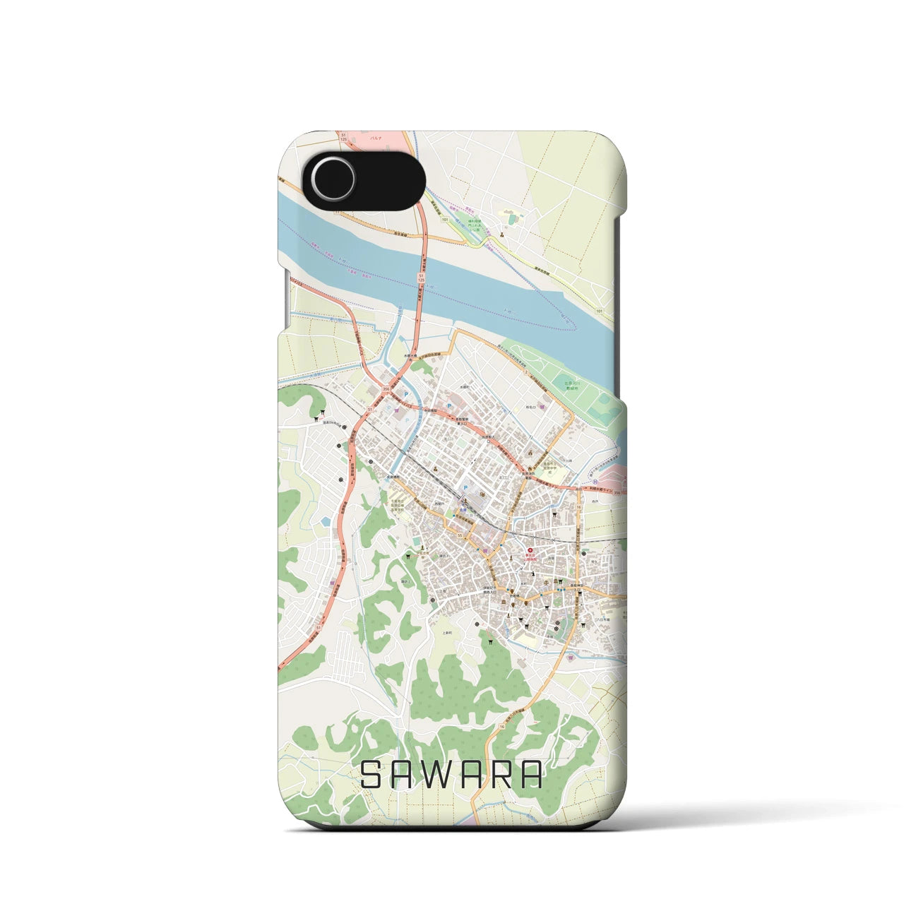 【佐原(千葉県)】地図柄iPhoneケース(バックカバータイプ)